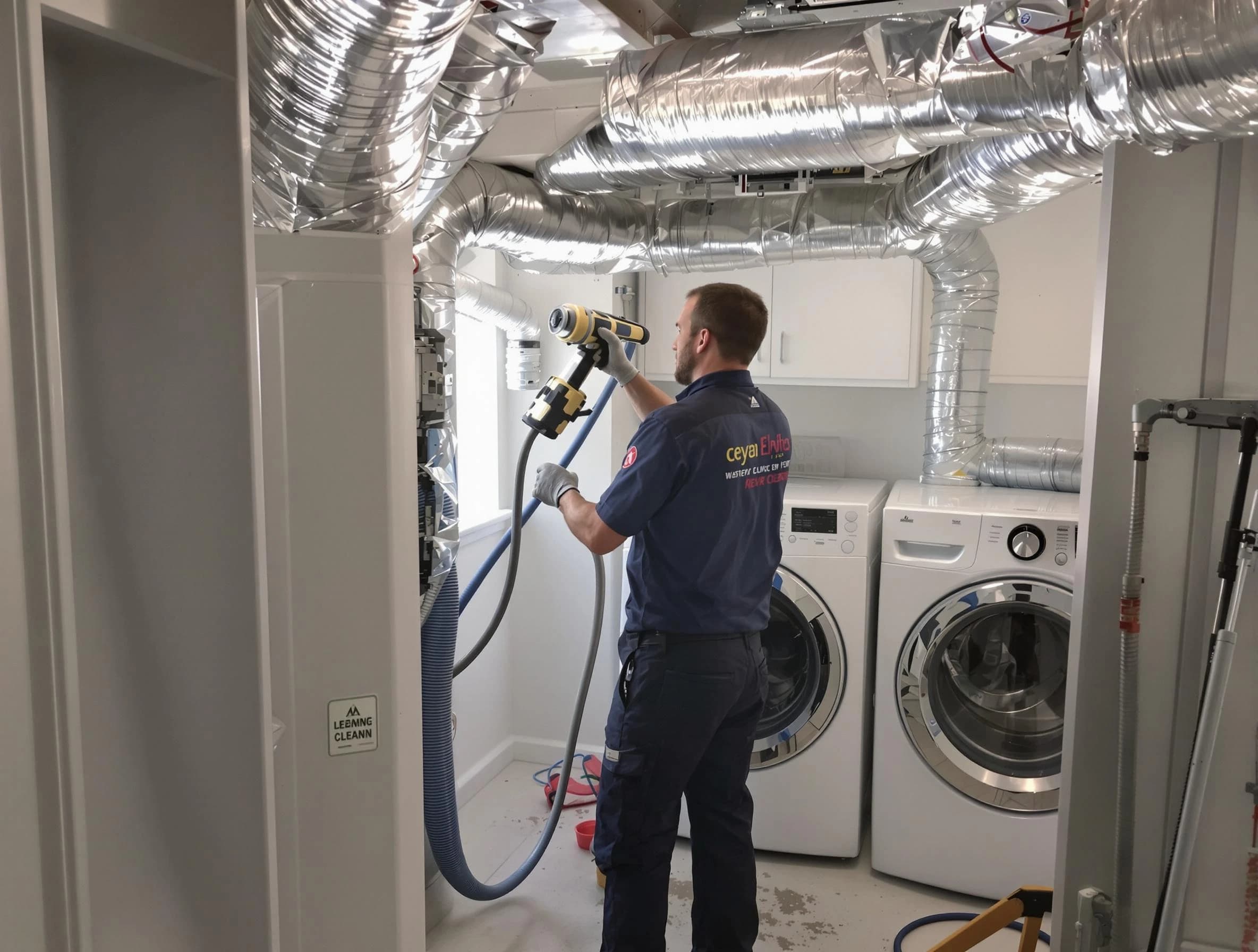 Castle Pines Village Dryer Vent Cleaning specialist using advanced equipment for thorough duct cleaning in Castle Pines Village