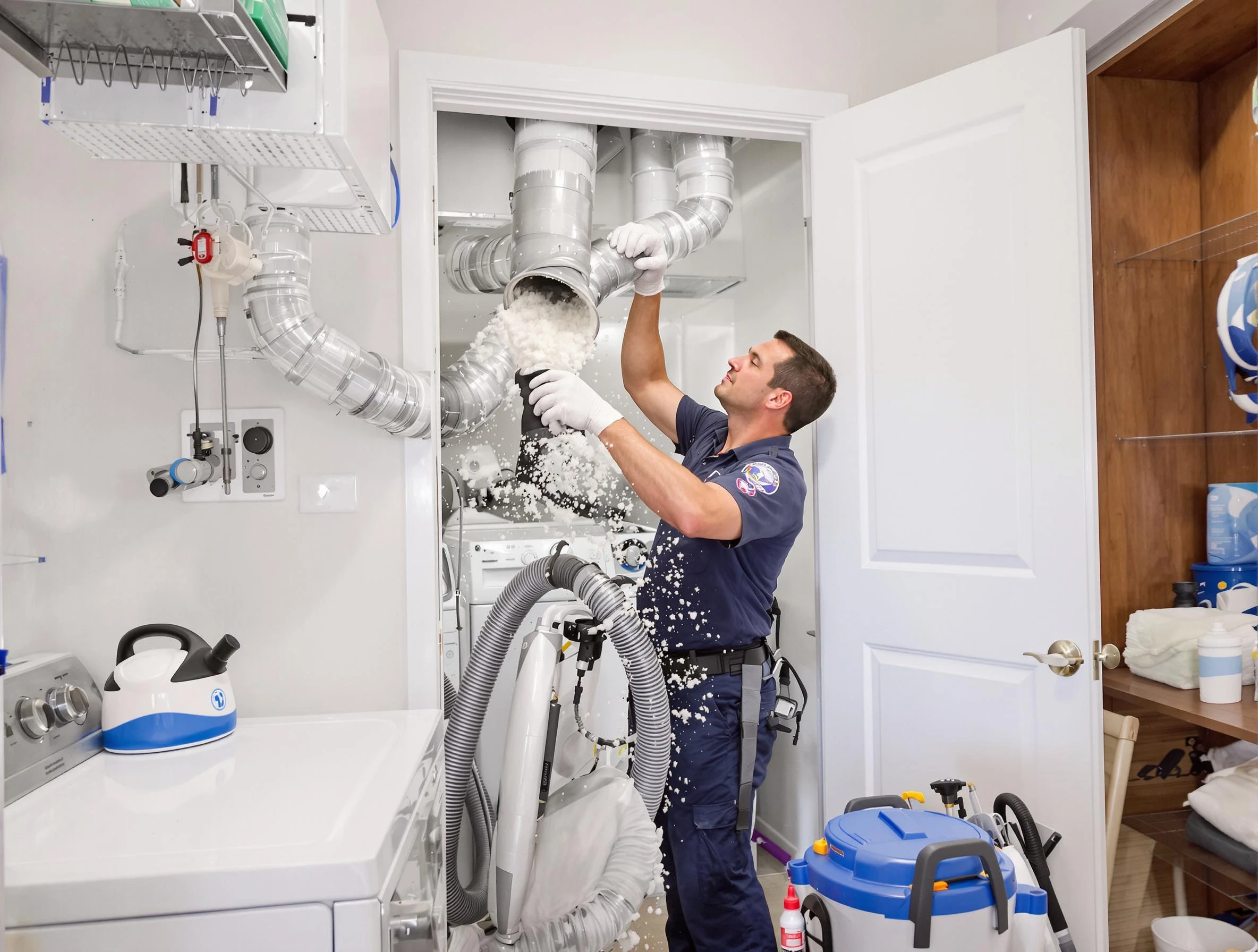 Castle Pines Village Dryer Vent Cleaning technician delivering thorough residential dryer vent cleaning service in Castle Pines Village